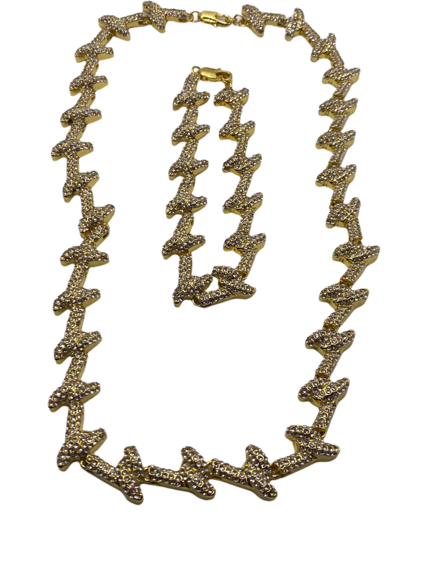 Misty Blue Ross - Ice All Over Stone Knot Necklace & Bracelet Set