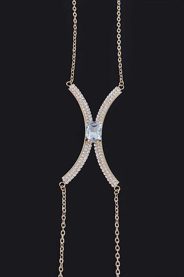 Misty Blue Clarissa - Baguette In The Middle Bra Chain