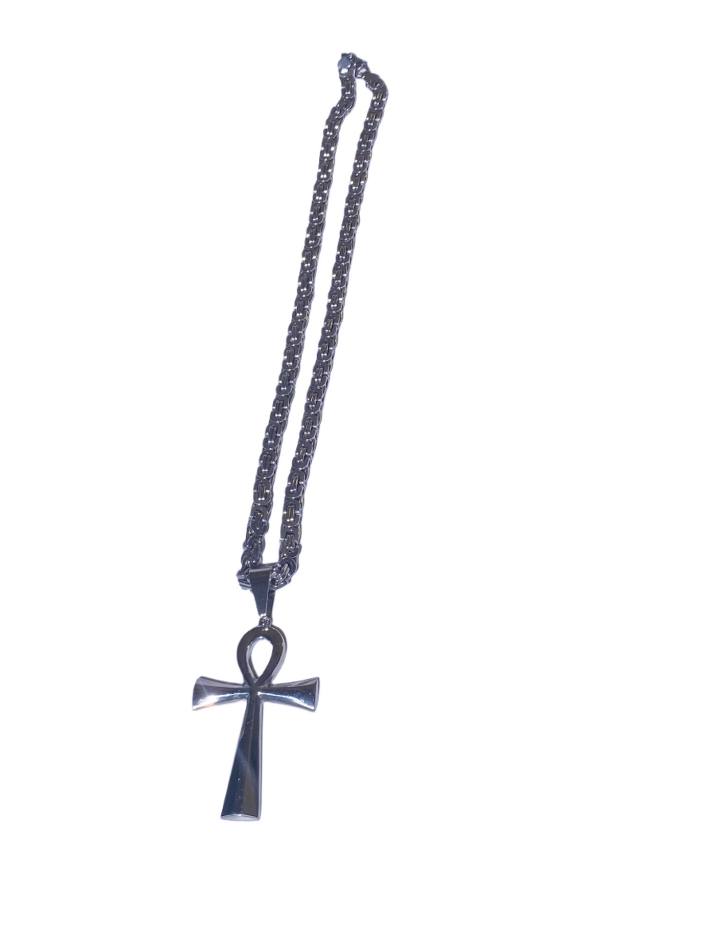 Misty Blue Angelo - Stainless Steel Ankh Pendant with Chain