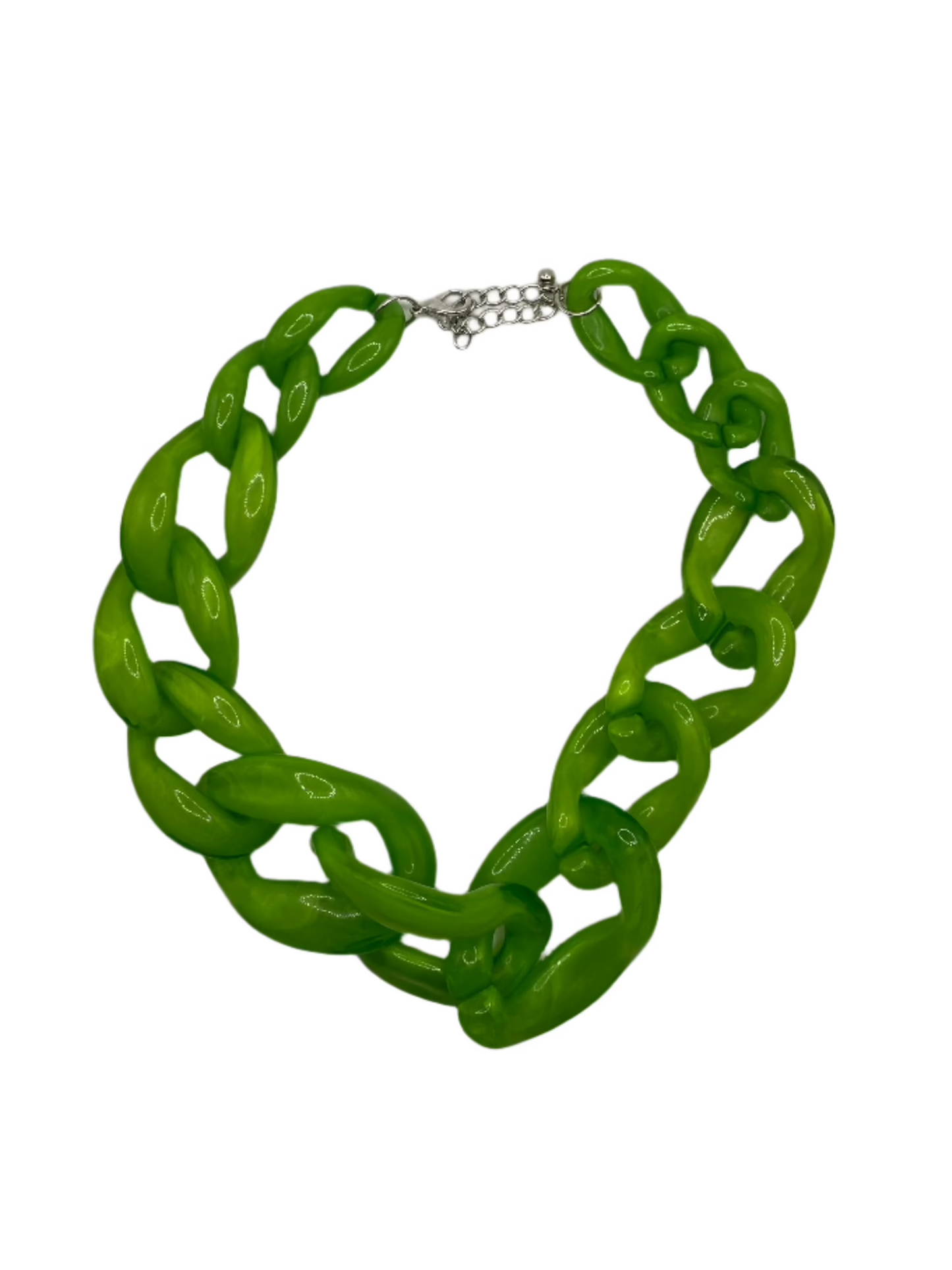 Misty Blue Fiona - Oversize Resin Chunky Link Necklace