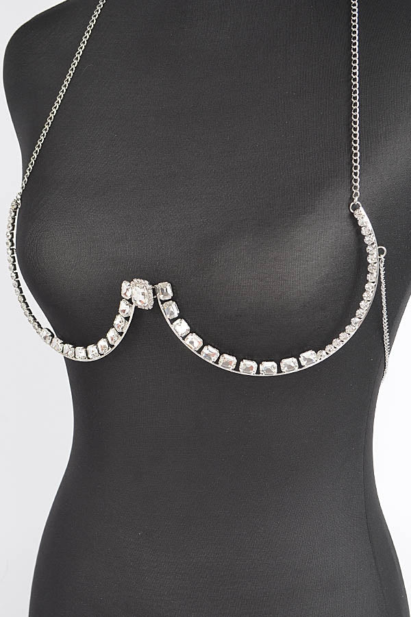 Misty Blue Talise - Rhinestone Bra Chain