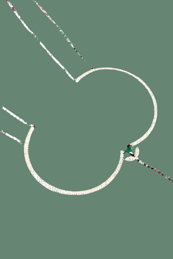 Misty Blue Kelly - Emerald Green Center Stone Rhinestone Bra Chain