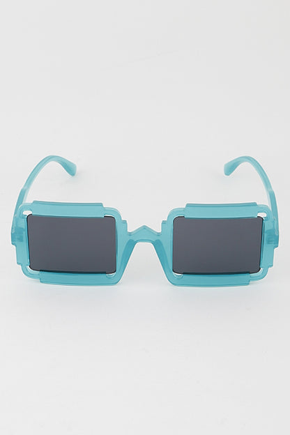 Misty Blue Block Rim Sunglasses