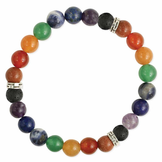 Misty Blue Chakra Stretch Gemstone Beads