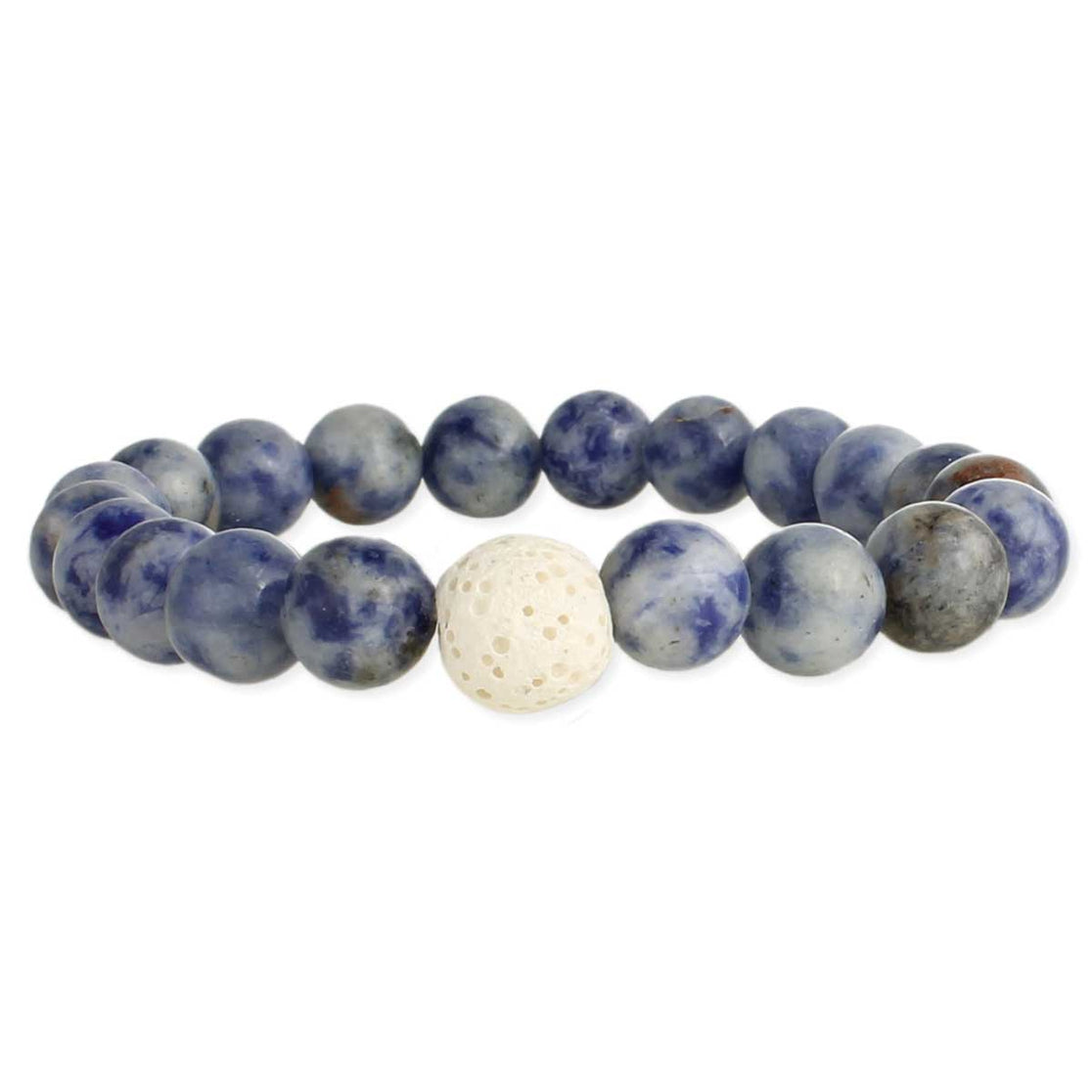 Misty Blue Dahlia - Sodalite Diffuser Bead Bracelet