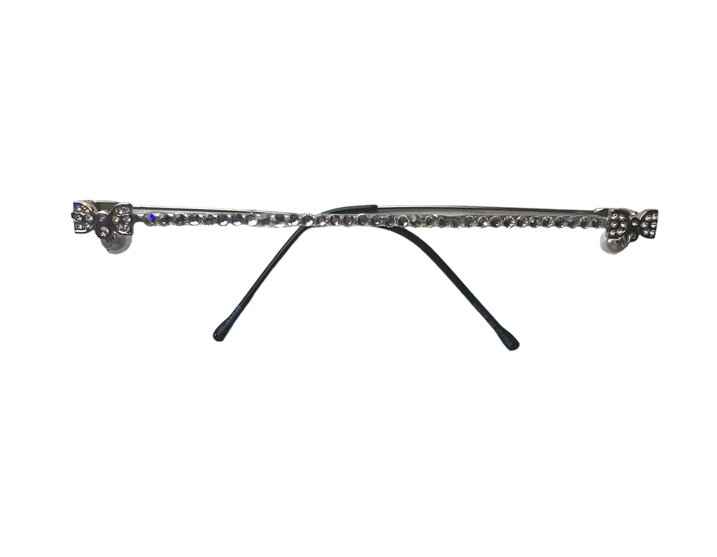 Misty Blue Jeweled Bow Tie Bar Sunglasses
