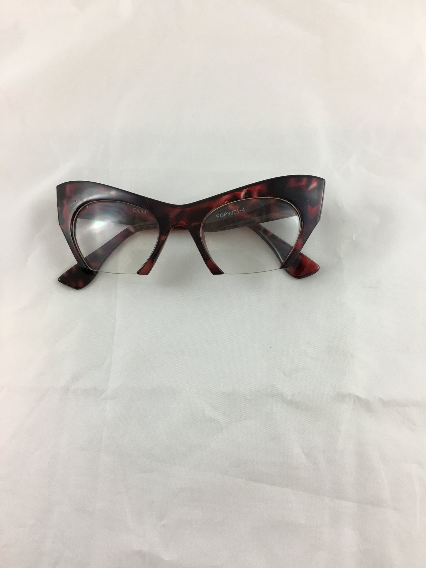 Misty Blue Cat Eye Bottomless Rim Glasses