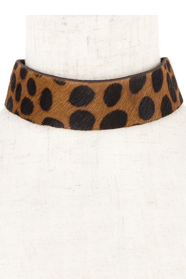 Misty Blue Animal Print Choker Necklace