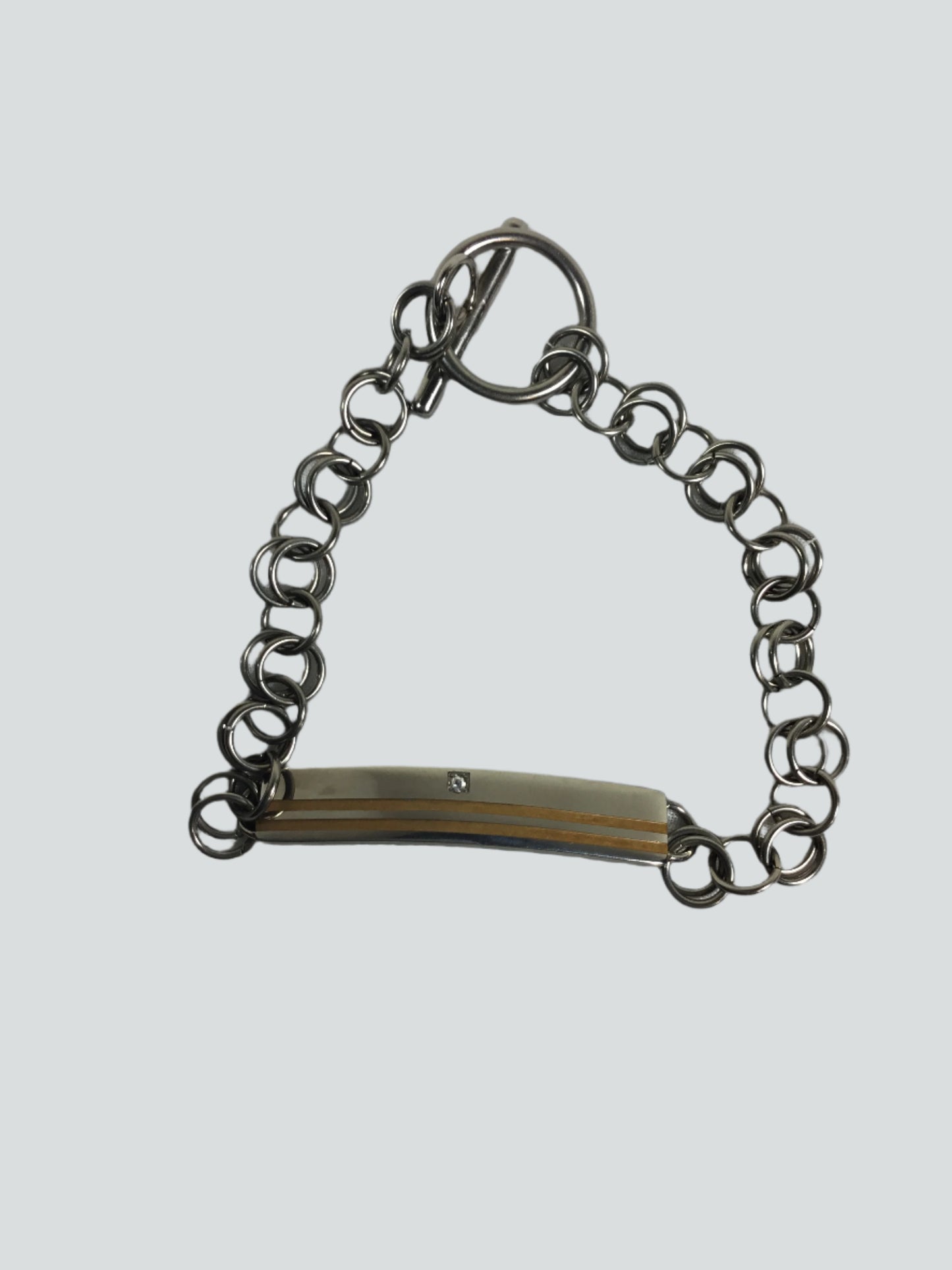 Misty Blue Two Tone Bar Stainless Steel Bracelet
