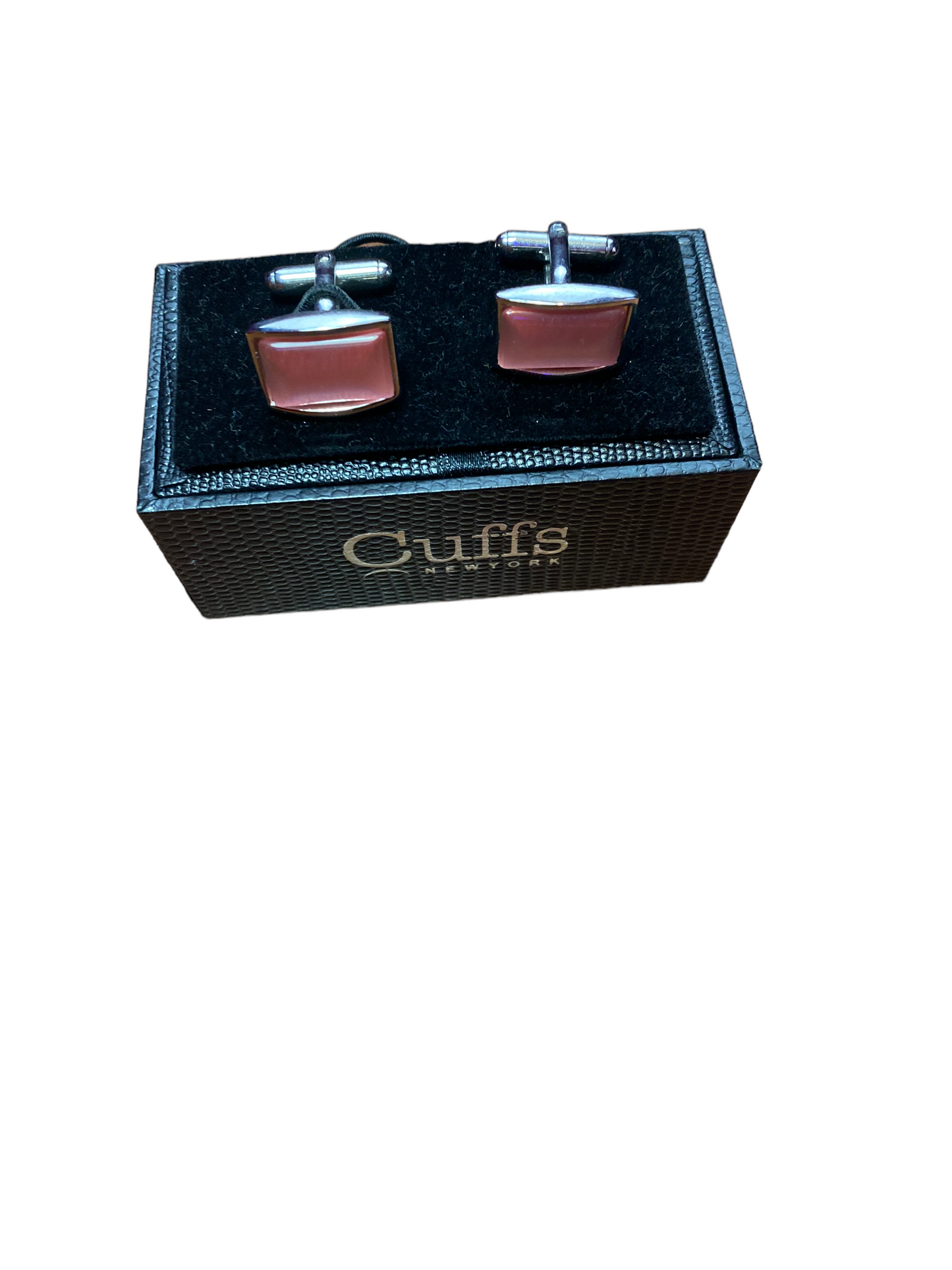 Misty Blue Blush Stainless Steel Cuff Links