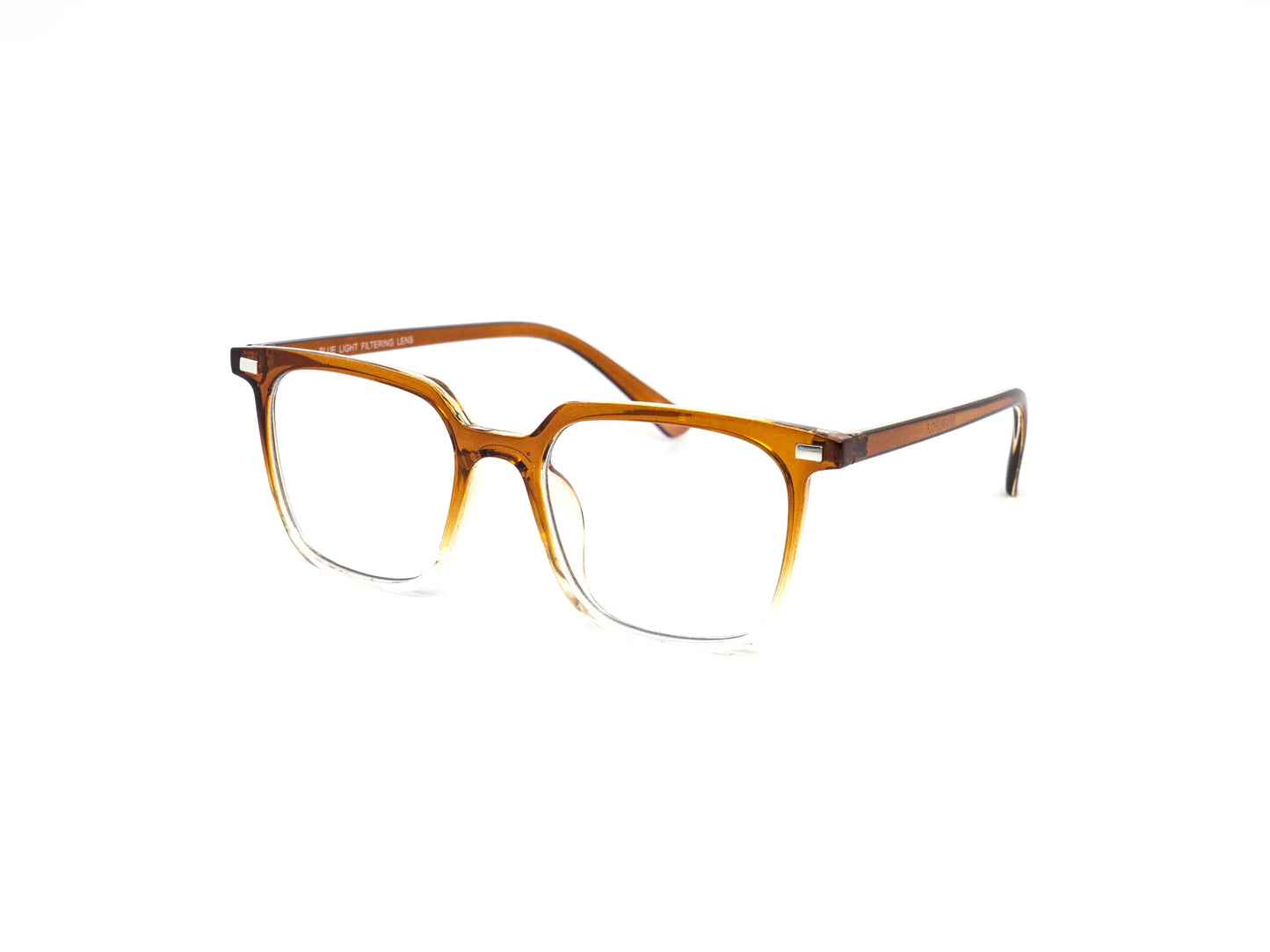 Misty Blue Minimalist Classic Square Blue Light Filter Lens Glasses