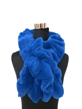 Misty Blue Faux Fun Fur Scrunchy Scarf
