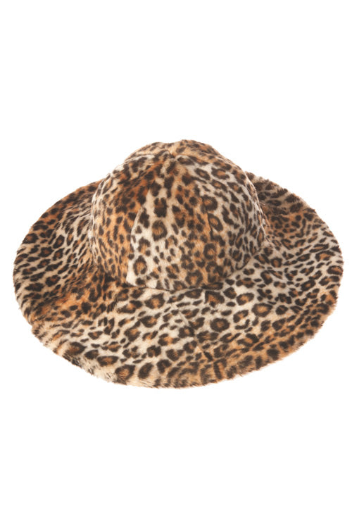 Misty Blue Faux Fur Floppy Hat