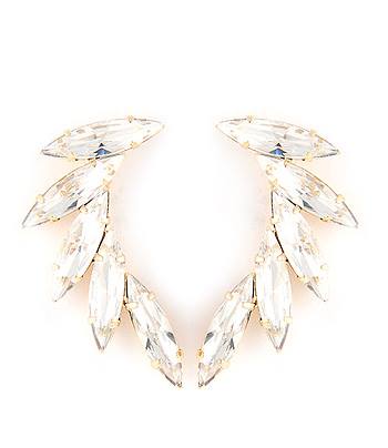 Misty Blue Rhinestone Cluster Earrings