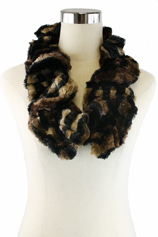 Misty Blue Women's Animal Faux Fur Scarf