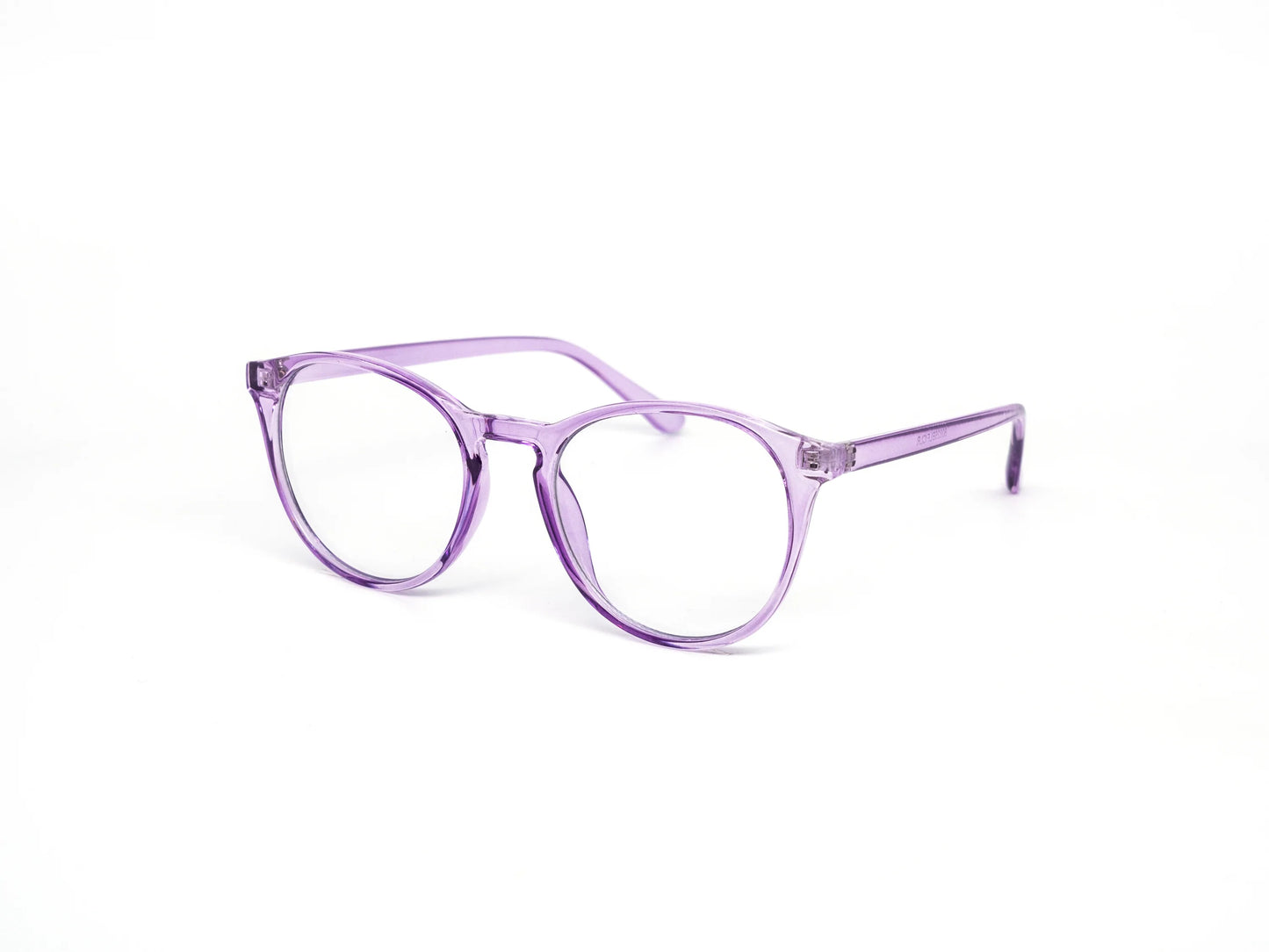 Misty Blue Minimalistic Round Blue Light Lens Glasses