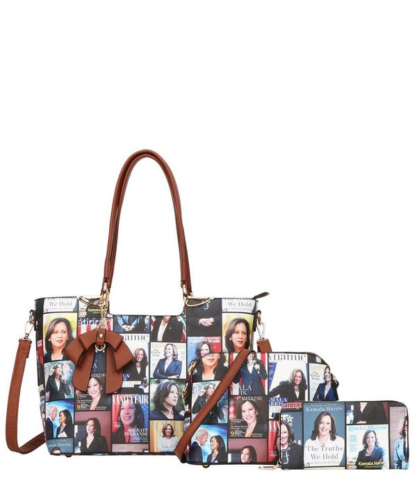 Misty Blue Madam VP - Kamala Harris Tote Handbag Set