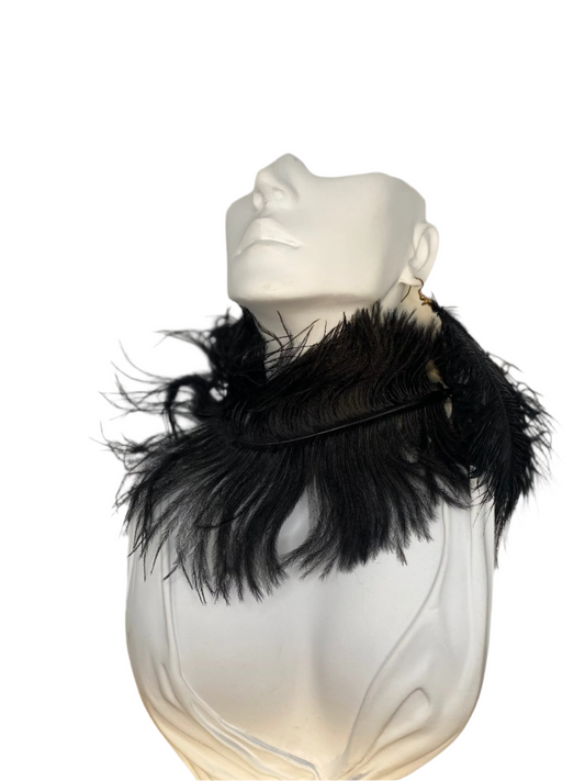 Misty Blue Kyla - Feather Choker Necklace and Earring Set