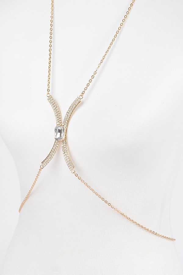 Misty Blue Clarissa - Baguette In The Middle Bra Chain