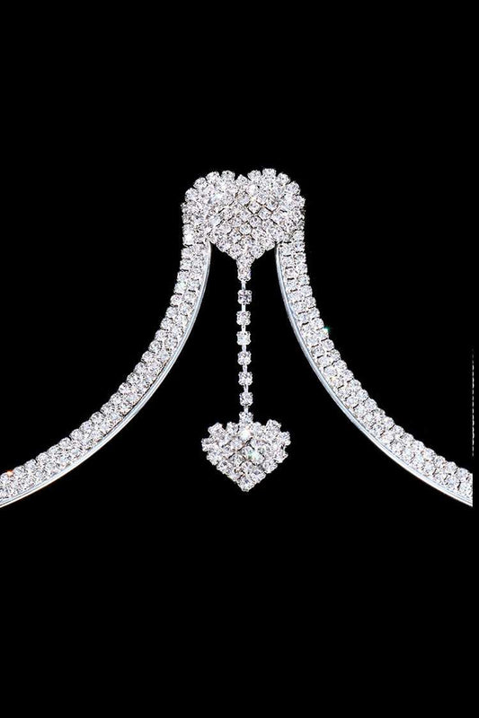 Misty Blue LaRhonda - Dangle Heart Crystal Bra Chain