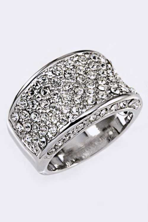 Misty Blue Jolynn - Cocktail CZ Wide Band Ring