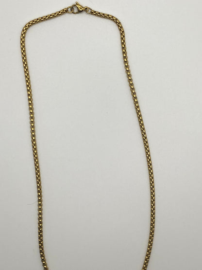 Misty Blue Ryan - Round Box Stainless Steel Chain Necklace