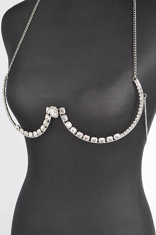 Misty Blue Talise - Rhinestone Bra Chain