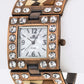 Misty Blue Alena - Jeweled Crystal And Wooden Accent Watch