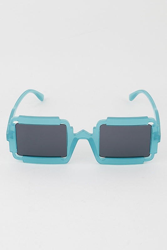Misty Blue Block Rim Sunglasses