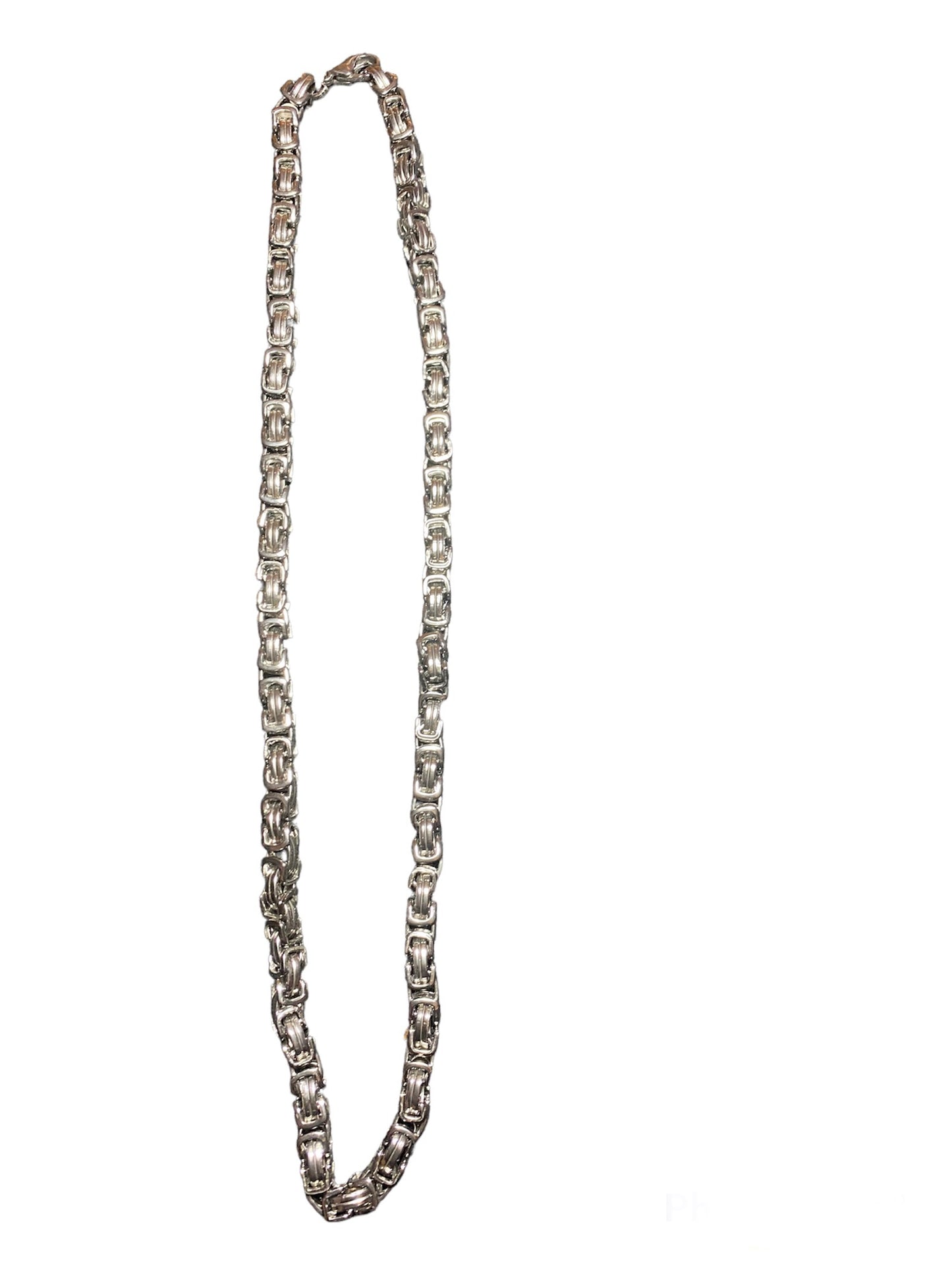 Misty Blue Byzantine Stainless Steel Chain Necklace