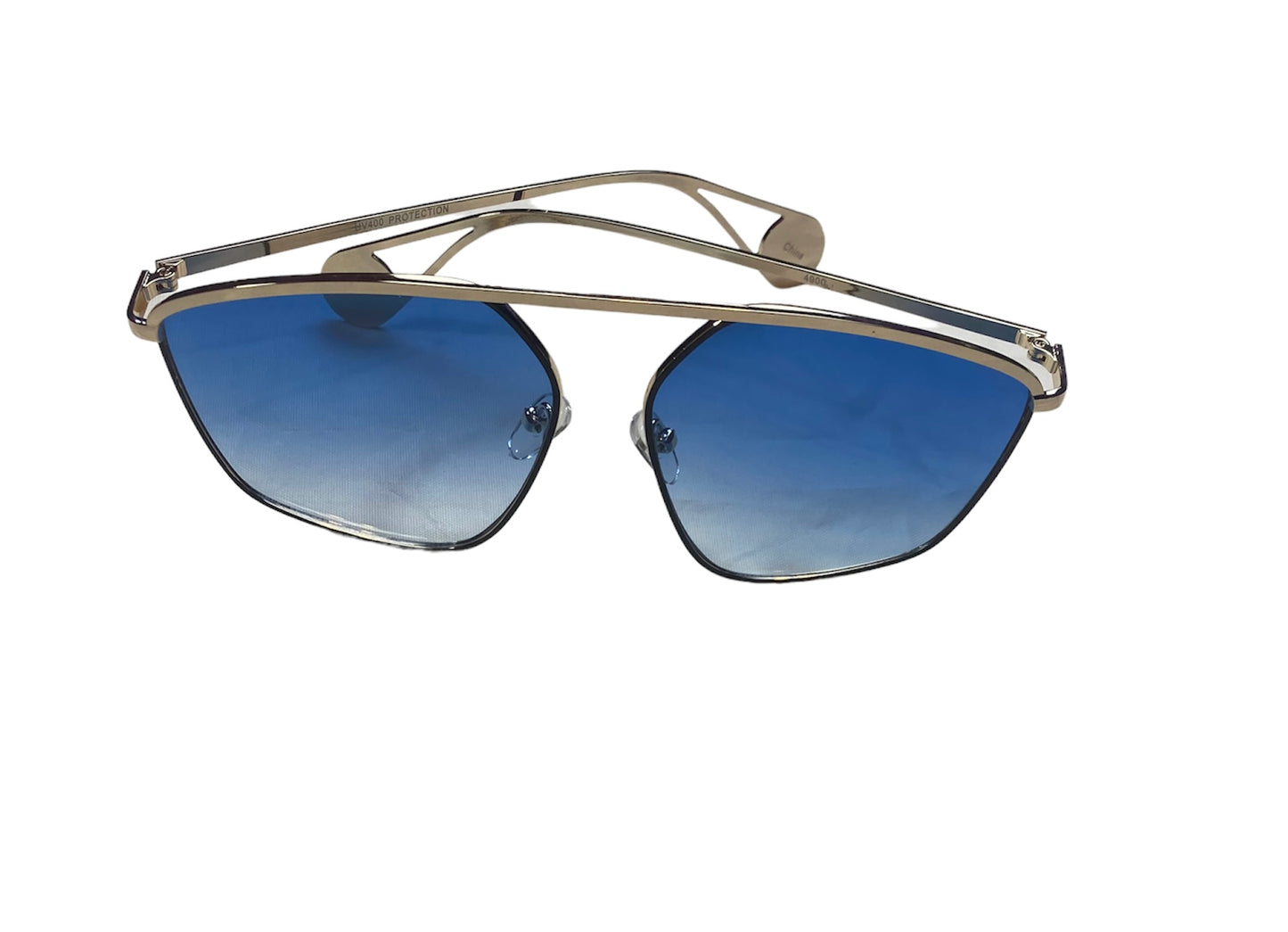 Misty Blue Metal Aviator Colored Lens Sunglasses
