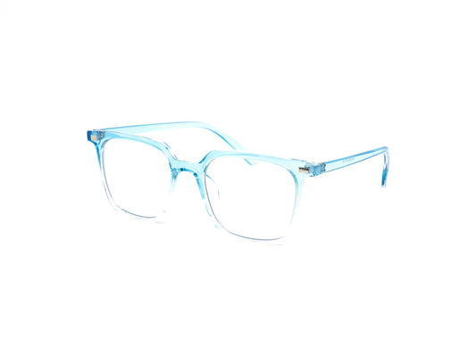Misty Blue Minimalist Classic Square Blue Light Filter Lens Glasses
