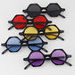 Misty Blue Hexagonal Round Sunglasses