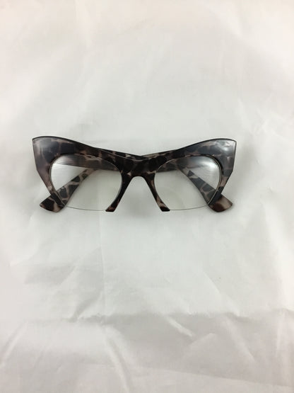Misty Blue Cat Eye Bottomless Rim Glasses