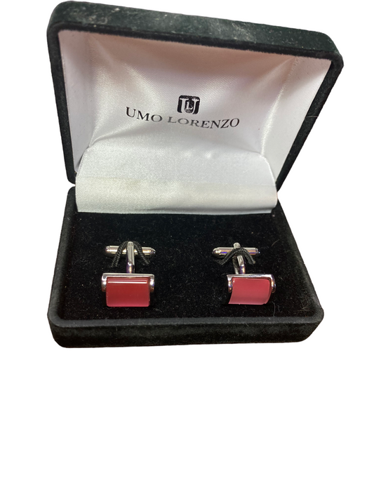 Misty Blue Pink Stainless Steel Cuff Links
