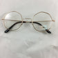 Misty Blue Round Thin Metal Clear Lens Glasses