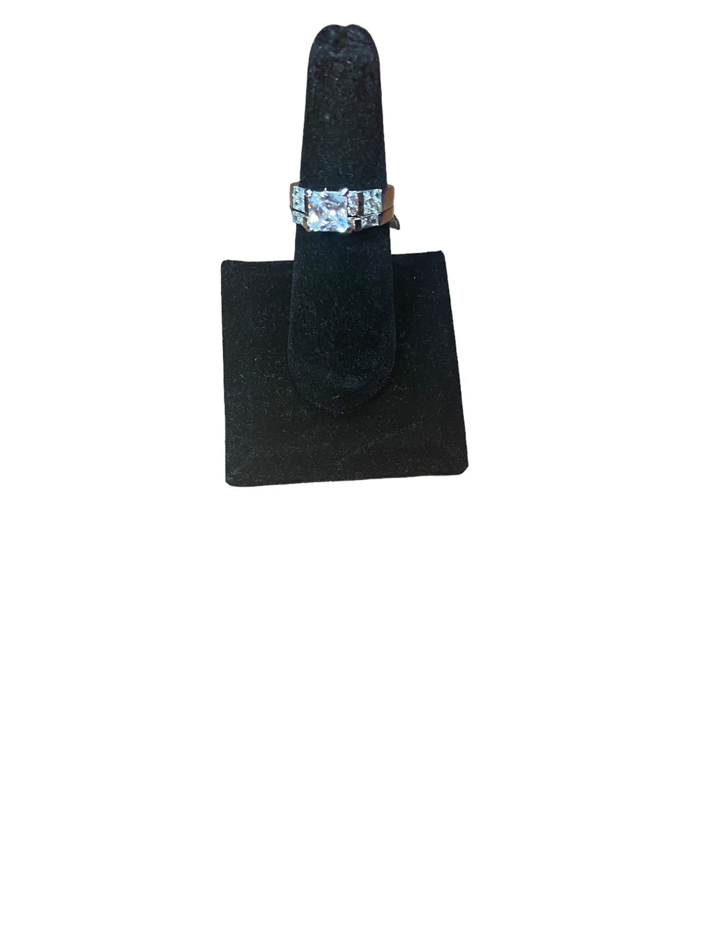 Misty Blue Cubic Zirconia Double Ring